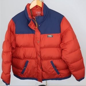 L.L. Bean Red and Blue Puffer Jacket